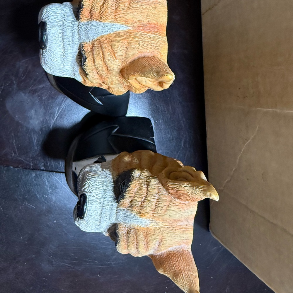 2/pair of Silvestri handcrafted boxer bulldog Tuxedo Butler Resin bookend 7”T - Picture 3 of 8